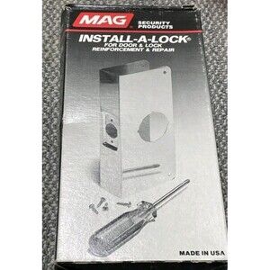Mag Security Products Install-A-Lock Door Reinforcement Brass Finish New